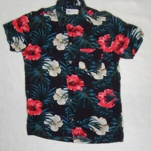 Aeropostale Hawaiian Resort Shirt Floral Print Short Sleeve Button Up‎ Small